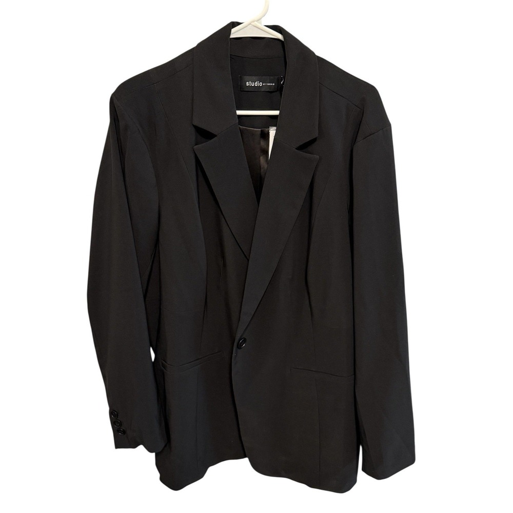 Torrid Soho Studio Refined Crepe Blazer Black Plus 3 3X 22-24 - Picture 4 of 6
